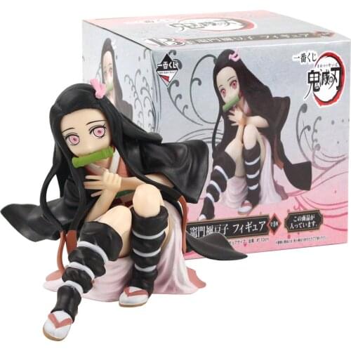 10cm Demon Slayer Anime Kamado Nezuko Sit Down Kawaii GIrl PVC Action Figure Cartoon Decoration Model Toy Kids Gift Brinquedos