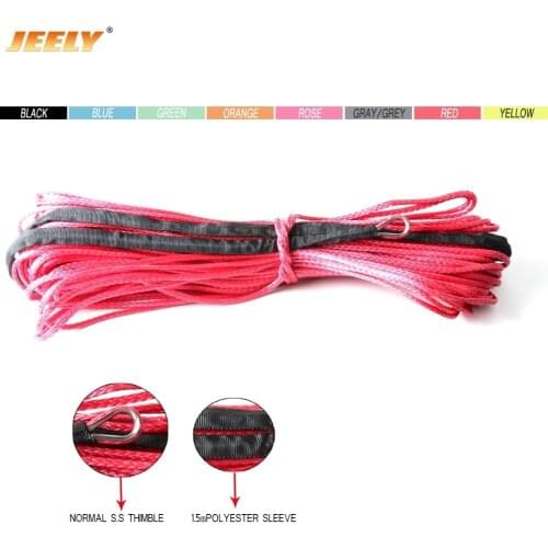 JEELY 8mm x 12m synthetic winch line / rope UHMWPE cable for 4x4 4wd atv utv suv offroad
