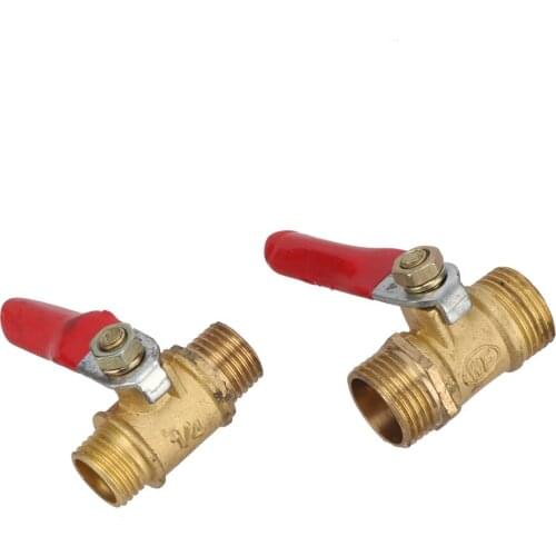 Valve 1/4'' 3/8'' External thread Hose Barb Inline Brass Water Oil Air Gas Fuel Line Shutoff Ball Valve Pipe Fittings