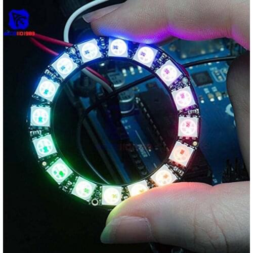 Diymore WS2812 5050 16Bit RGB LED Lamp Ring Built-in Driving Lights 45mm Round 4pin LED/ 6Pin LED Integrated Drivers for Arduino