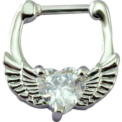 Angel Wing Nose Ring Mysterious Indian Septum Septum Rings Bling Zirconia Nose Clips Punk Fashion Women/Girl Piercing Jewelry