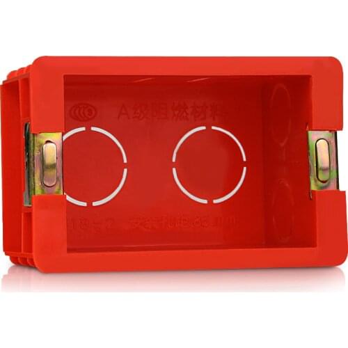 Super Quality Switch Box 99mm*64mm US Standard Internal Mounting Box Red Cassette for 118mm*72mm Standard Wall Switch and Socket