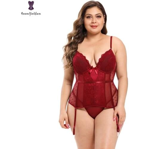 Removable Straps Lingerie Womens Amour Accent Lightly Padded Underwired Basque Corset Bustier With Suspenders