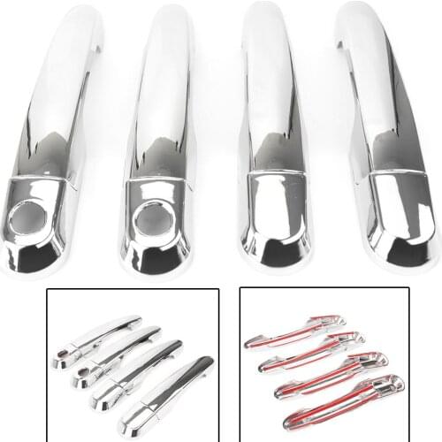 LUCKMART Chrome Chrome Door Handle Covers With Passenger Keyhole Compatible For Hyundai Accent 2006 2007 2008 2009 2010
