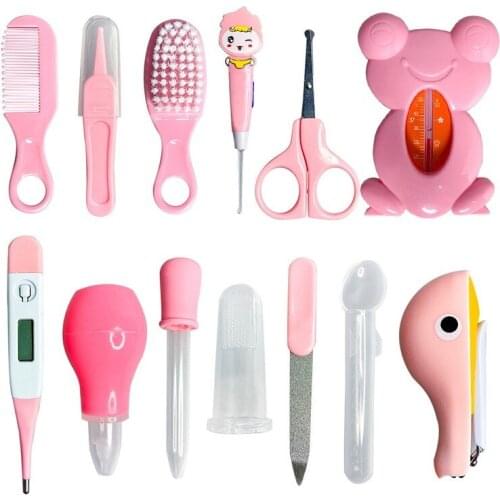 Baby Care Kit 13 Pieces Sets Nose Cleaner Safety Tools For Newborn Hygiene Kits Grooming Set Nail Hair Clipper Scissor Comb