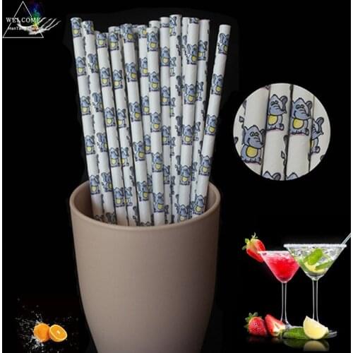 Newest 25pcs Cartoon Paper Disposable Straws Biodegradable Drinking Straws Christmas Wedding Halloween Decoration 5zSH891-25