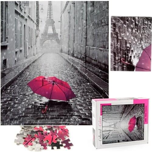 Educational Toys 1000PCS 3D Decompression Jigsaw Puzzle Eiffel Tower Thickened Paper Puzzle