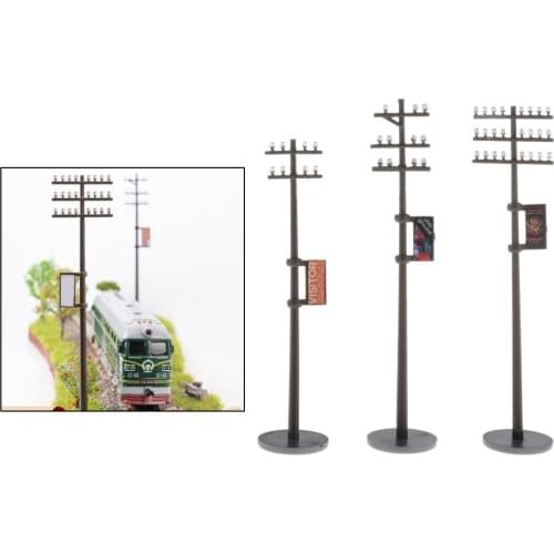 HO / TT 1: 100 Scale Plastic Telephone Poles for Model Train Park LANDSCAPE