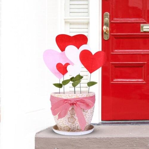 Mothers Day Gift Hot DIY Cloth Christmas Flowers Heart Hollow Flower For Valentines Day Decoration DIY Xmas Artificial Decor