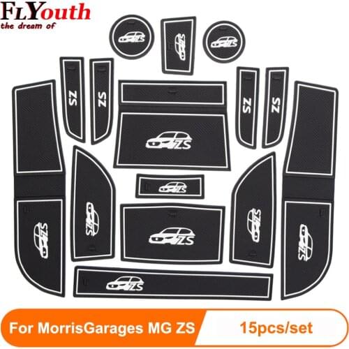 Anti-Slip Gate Slot Cup Mat For MorrisGarages MG ZS Interior Non-slip mat Accessories Door Pad 15pcs/set Car Styling