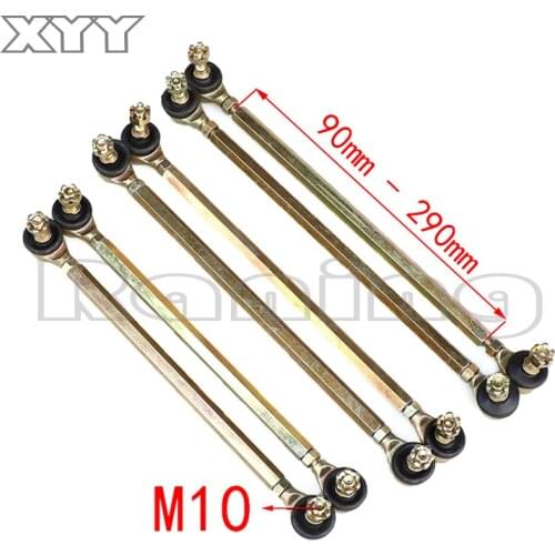 1pair 90MM-290MM M10 Steering Shaft Tie Rod with Tie Rod Ball Joint for 4 wheel kart modification ATV Quad 50cc-250cc M10