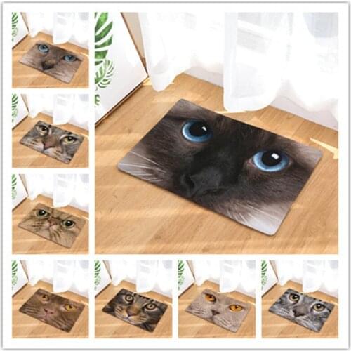 Grey Cat Floor Mats Living Rooms Anti-slip Carpet for Bedroom Kitchen Bathroom Rug Welcome Mats for Front Door