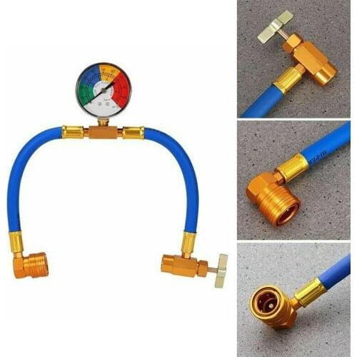 R134A M14 Automotive Air Conditioning Refrigerant Hose Recharge Gauge 1/2" ACME Refrigerant Gas Air Conditioning Refill