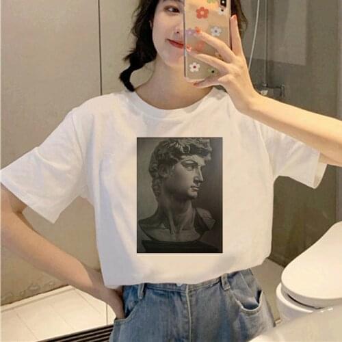 Sculptural Arts t shirt Printed t shirt cartoon cute top fun ulzzang kawaii harajuku female korean tshirt clothing femme t-shirt