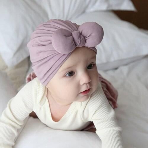 Autumn And Winter Baby Hat Newborn Baby Princess Lovely Girl Baby Vap Winter Cap Cotton Bow Cap