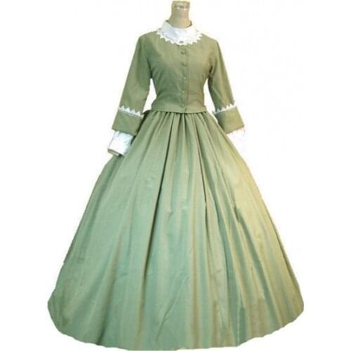 Green Classic Elegant Victorian Day Costume/cosplay dress