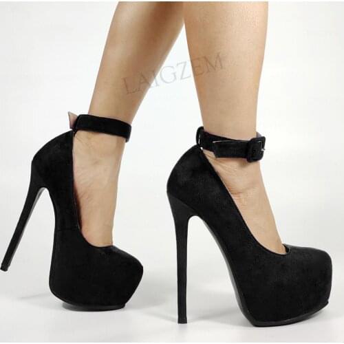 LAIGZEM 4 Seasons Women Platform Pumps Stiletto High Heels Sandals Party Wedding Club Ladies Shoes Woman Large Size 44 45 48 52