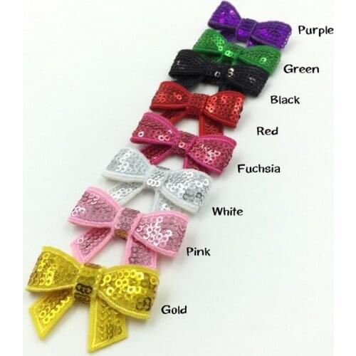 200PCS 5CM Fashion Shining Sequin Hair Bow For Headwear Glitter Hair Bows For Hairpins Accessories