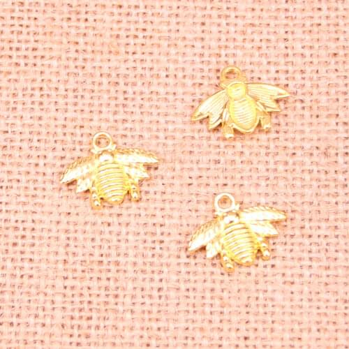 25pcs Charms honey bee Gold Color Pendants for Jewelry Making DIY Handmade Craft bumblebee charm 21*16mm