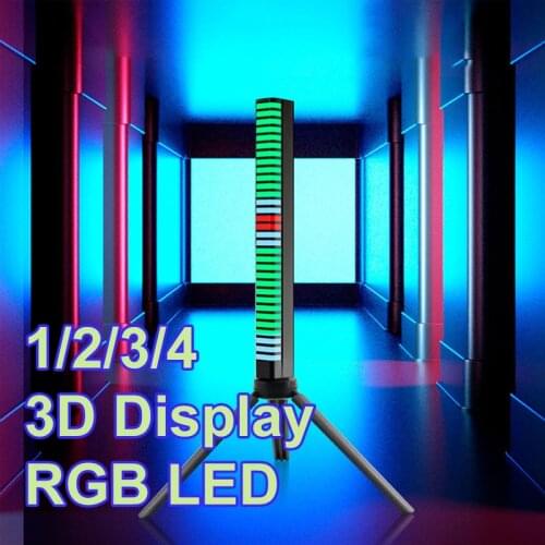 3D Display Pickup Rhythm Light APP Control RGB LED Atmosphere Night Light Music Ambient Bar Sound Control Car Gaming Room Decor