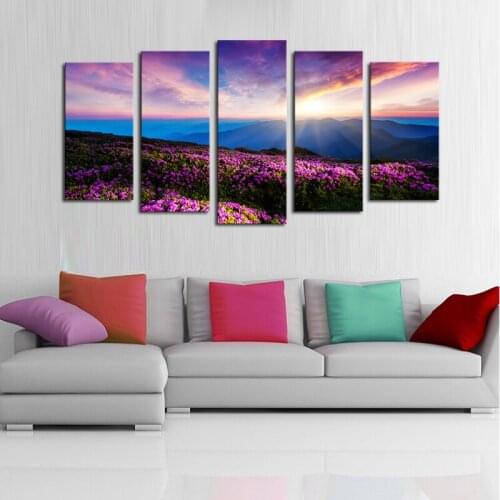Unframed 5 Pcs Colorful Flowers Scenery Picture Print Oil Painting Modern Canvas Wall Art for Wall Decor Home Decoration Artwork