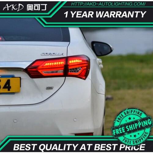 AKD tuning cars Tail lights For Toyota Corolla 2014 Altis Taillights LED DRL Running lights Fog lights angel eyes Rear parking