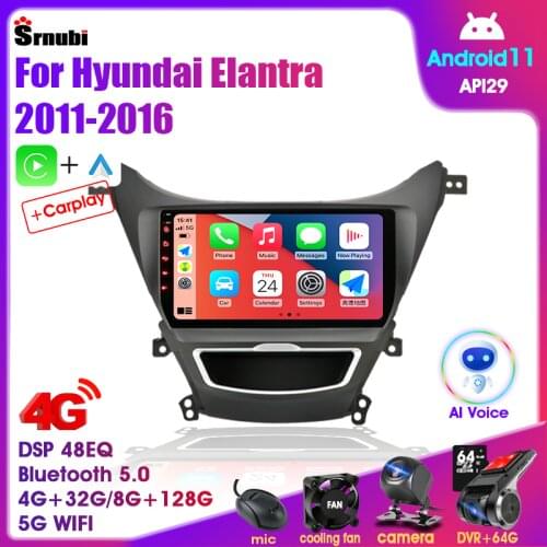 Car Radio Android 10 For Hyundai Elantra Avante I35 2011-2016 Multimedia Player 2 din 4G RDS DSP GPS Navigaion Stereo Head unit