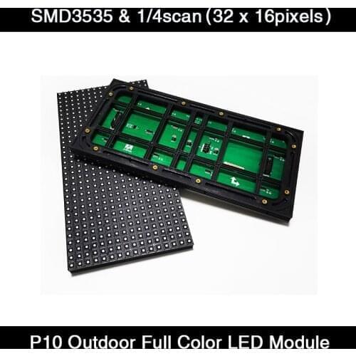Free shipping Outdoor SMD 3 IN 1 P10 LED Module Full Color 1/4 Scan 32x16 Pixel Hub75 Waterproof RGB LED Panels 320x160mm