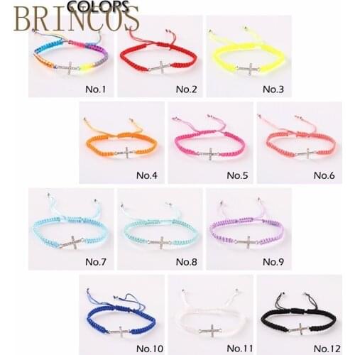 Hot European Fashion cross bracelet Women Red Lucky String Evil Eye Adjustable Charm Bracelets Crystal Inlaid Jesus Gift Jewelry