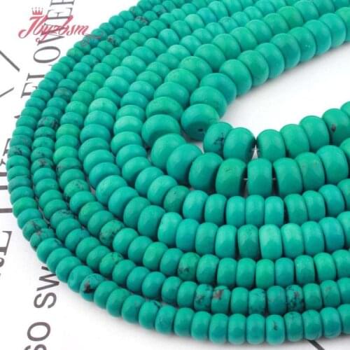 3x6,4x8,5x10mm Rondelle Blue Turquoises Beads Natural Stone Beads For DIY Necklace Bracelets Jewelry Making 15" Free Shipping