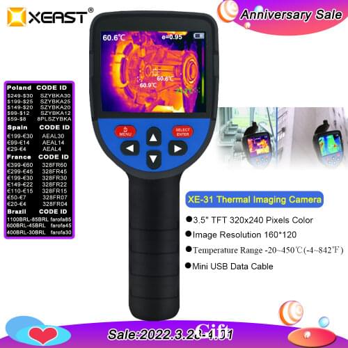 Fast delivery of XEAST 2021 measurable body temperature ultra-clear LCD infrared imaging camera night vision thermal imager31/32