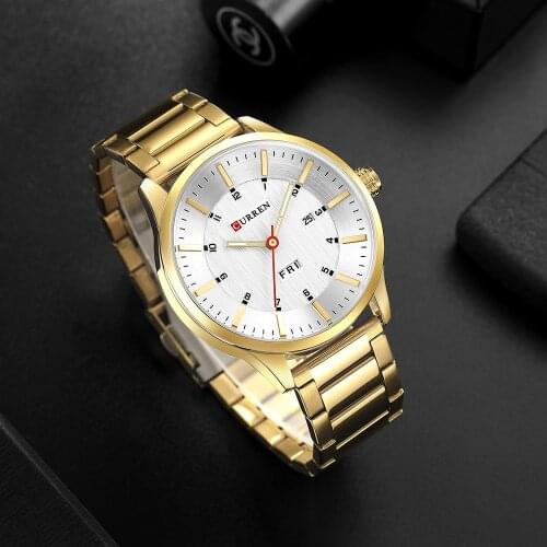 CURREN Quartz Men Watch Stainless Steel Strap Wristwatches Casual Calendar Man Watch Male Relogio Masculino