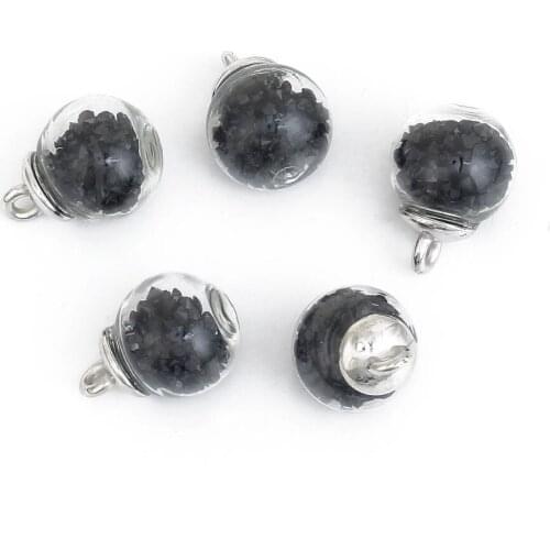 DoreenBeads DIY Pendant Transparent Glass Globe Bottle Charms Multicolor Rhinestone Approx 22mmx 16mm( 5/8"), 10 PCs