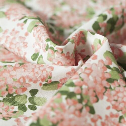 Reactive printing 100% cotton fabric pink floral pattern fabric, 60s cotton fabric,sewing for clothing, DIY fabric by the yard