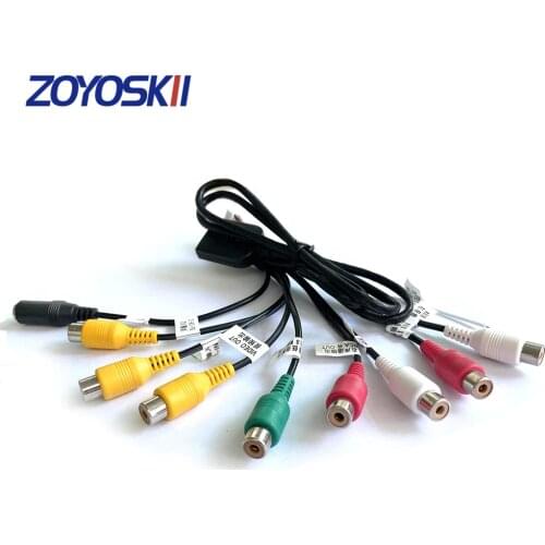 ZOYOSKII 8 PIN RCA Input output cable with SIM Slot Aux-in adapter wire for car stereo radio android player subwoofer output