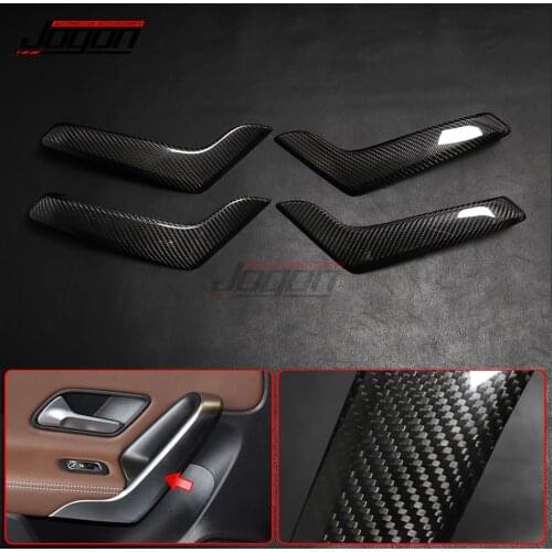 Carbon For Mercedes Benz A CLA Class W177 V177 C118 W118 A35/45 CLA35 CLA45 2020 Car Door Armrest Handle Panel Cover Trim Frame