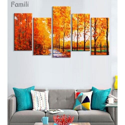 Combined 5 Pcs/set New Landscape Wall Art Painting Prints On Canvas Abstract Flower Veins Canvas Wall Picture for BedRoom