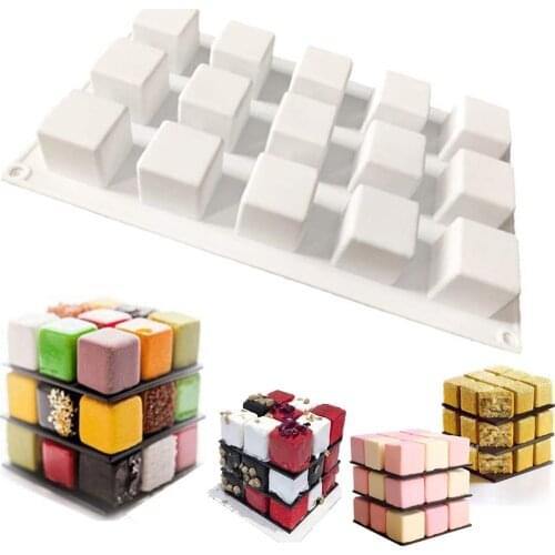 Chocolate Cake Mould 15 Cavity Non-stick Silicone Mold DIY Cookie Cutters Waffle Mould for Home Pastry Truffle Decoration Tools