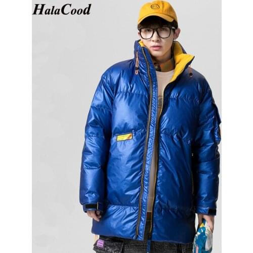 HALACOOD Hot Large Size Loose Coat Men Winter Jacket Men Hooded Duck Down Jacket Male Windproof Parka Thick Warm Overcoat Coats