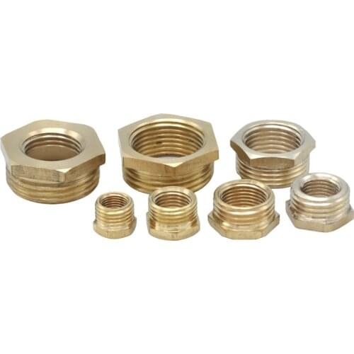 Brass Hex Bushing Reducer Pipe Fitting 1/8 1/4 3/8 1/2 3/4 F to M Threaded Reducing Copper Water Gas Adapter Coupler Connector