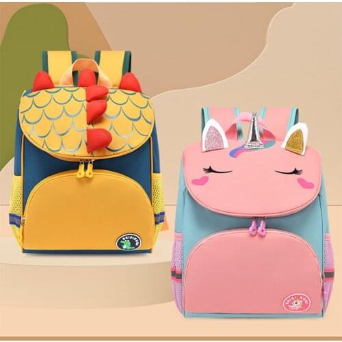 Cute Children Unicorn Backpacks for Primary Student Dinasaur Schoolbag Girls Boys Waterproof Oxford Cloth Shoulders Back Pack
