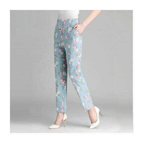 Fashion cotton Casual pants summer New high-quality Thin middle-aged cotton twist pants women loose Nine points pants women pant