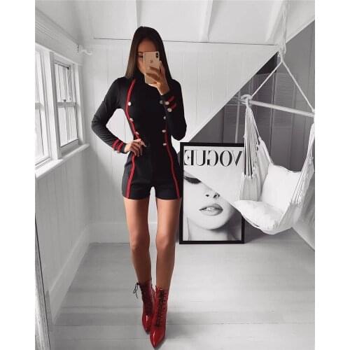 Fashion Long Sleeve Fashion Celerbity Chic Womens Bandage Playsuits Rompers Night Club Party Playsuits
