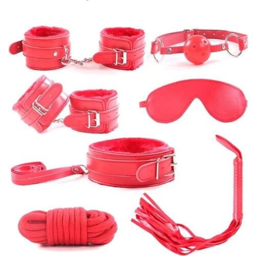 Bdsm Set Sex Toys for Adult Leather Bondage Kits Handcuffs Sex Games Whip Gag Nipple Clamps Blinder Collar Sexo Juguetes Sexules