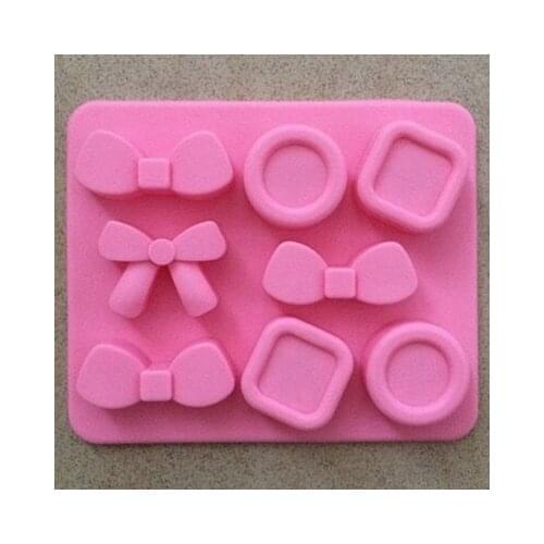 Wholesale/retail,free shipping,1pcs 8 hole bow silicone mold/clay chocolate mold