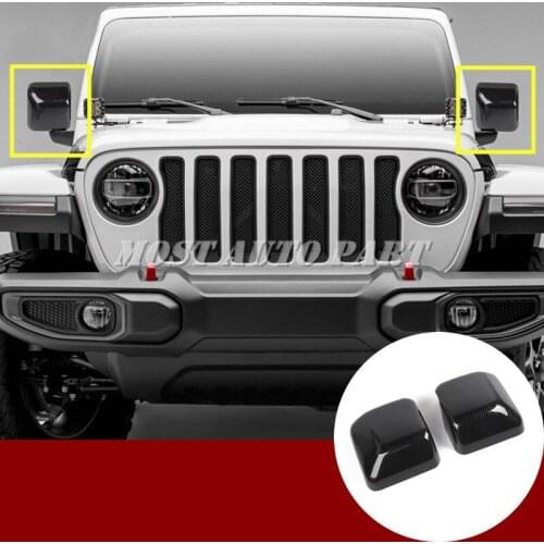 Carbon Fiber Look Rearview Mirror Trim Cover 2pcs For Jeep Wrangler JL 2018-2019 Car accesories interior Car Trim