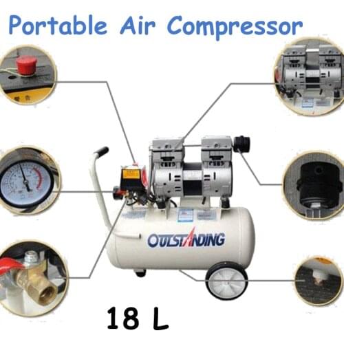 18L Dental Laboratory Mobile Air Compressor Machine Small Air Compressor Oil-free Silent Air Compressor Machine 220V