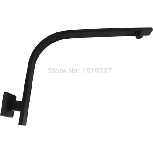 Factory Direct 100% Brass Matte Black Gooseneck Square Chrome Female Rainfall Shower Extension Arm For Wall Mount Head Or Rose