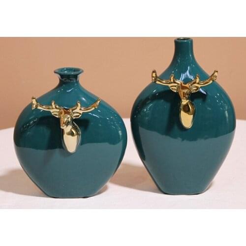 Nordic Flower Arrangement Vase Modern Home Wine Cabinet Decoration Crafts Simple and Light Luxury Ceramic Vase Soft Ornaments