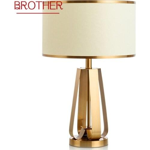 BROTHER Modern Table Lamps Bedside Luxury Design Golden Desk Lights Home E27 Decorative For Foyer Living Room Office Bedroom